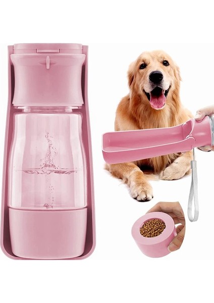 Pembe Taşınabilir Köpek Seyahat Su Şişesi Katlanabilir Sızdırmaz Pet Su Şişeleri Dağıtıcı Yavru Küçük Orta Büyük Köpekler Için Aksesuarları (Yurt Dışından)