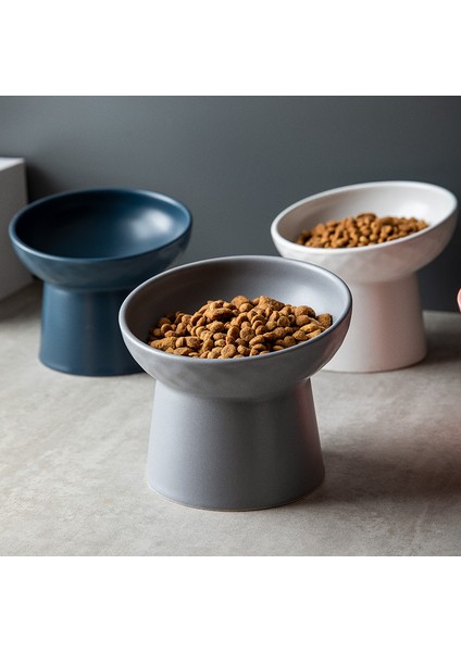 Mavi Kedi Iskandinav Tarzı Gıda Su Kasesi Pet Hayvan Seramik Yemek Yemekleri Yüksek Ayak Yükseltilmiş Yavru Kediler Mat Kaseler Yükseltilmiş Köpek Kaseleri (Yurt Dışından)