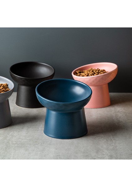 Mavi Kedi Iskandinav Tarzı Gıda Su Kasesi Pet Hayvan Seramik Yemek Yemekleri Yüksek Ayak Yükseltilmiş Yavru Kediler Mat Kaseler Yükseltilmiş Köpek Kaseleri (Yurt Dışından) fırsatları