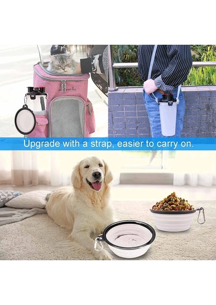 Stil 8 2 In 1 Köpek Seyahat Su Şişesi Katlanabilir Pet Gıda Konteyneri Çöküşlü Açık Çift Kullanılan Kaseler Dış Mekan Için (Yurt Dışından) fırsatları