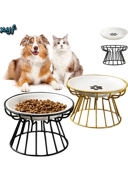 B Iskandinav Seramik Köpek Kase Paslanmaz Çelik Yükseltilmiş Braket Kedi Besleyici Kase Plaka Anti-Servikal Spondiloz Yiyecek Kasesi Evcil Köpekler Için (Yurt Dışından) fiyatları
