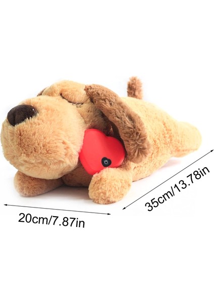 Sevimli Bir Kalp Atışı Köpek Davranış Eğitimi Oyuncak Peluş Evcil Hayvan Rahat Snuggle Uyku (Yurt Dışından)
