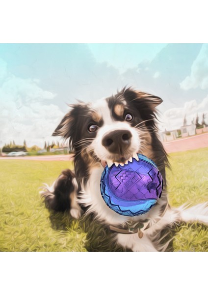 Mor-Mavi M-6cm Pet Köpek Gıcırdayan Oyuncaklar Top Köpek Çiğneme Oyuncakları Ses Saf Doğal Toksik Olmayan Kauçuk Açık Oyun Küçük Büyük Köpek Komik Esneklik Topu (Yurt Dışından) fırsatları