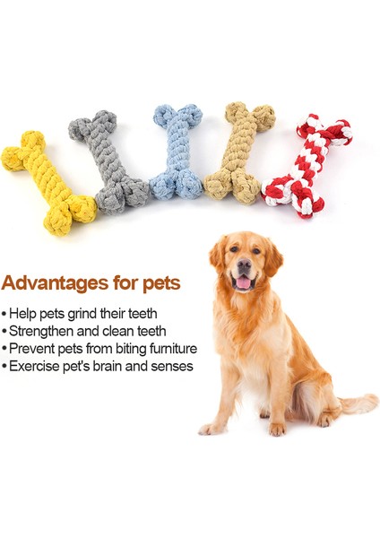 Sarı Kemikler Şekli Köpek Oyuncakları Küçük Büyük Köpekler Için Bite Dayanıklı Diş Çıkarma Temizleme Çiğneme Oyuncak Pamuk Pet Köpek Molar Oyuncaklar Evcil Hayvan Ürünleri (Yurt Dışından)