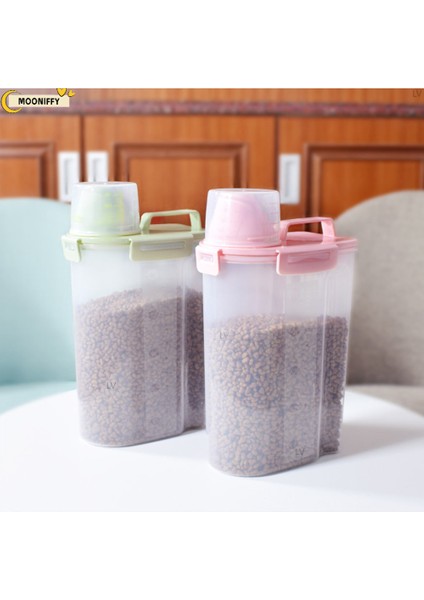 Pembe 1.7l Pet Gıda Saklama Kovası Mühürlü Nem Geçirmez Kutu Taşınabilir Çok Amaçlı Kolay Dökün Köpekler Kediler Gıda Ölçüm Kabı Evcil Hayvan Aksesuarları (Yurt Dışından) fiyatları