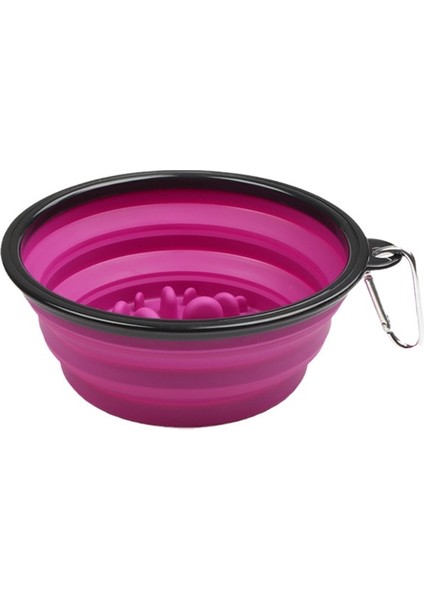 Mor L-1000ML 350 1000ML Seyahat Katlanabilir Pet Köpek Kasesi Küçük Büyük Köpekler Için Yavaş Yavru Büyük Köpek Maması Kaseler Taşınabilir Pet Besleyici Comedero Perro (Yurt Dışından)