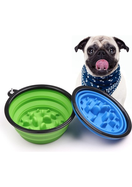 Mor L-1000ML 350 1000ML Seyahat Katlanabilir Pet Köpek Kasesi Küçük Büyük Köpekler Için Yavaş Yavru Büyük Köpek Maması Kaseler Taşınabilir Pet Besleyici Comedero Perro (Yurt Dışından) fiyatları