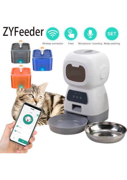 Mavi Su 3.5l Otomatik Evcil Hayvan Besleyici Wifi App Akıllı Zamanlı Dozaj Besleyici Kedi Köpek Maması Dağıtıcı 2l Otomatik Içecek Çeşmesi Su Besleyici Kedi Kase (Yurt Dışından) fırsatları