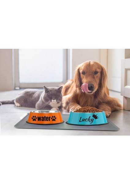 Mavi Xl (1500ML) Kedi Köpek Için Kişiselleştirilmiş Isim Paslanmaz Çelik Renkli Pet Yavru Kedi Kasesi Kaymaz Dayanıklı Hayvan Kasesi Besleyici Besleme Köpek Su Kasesi (Yurt Dışından) fırsatları