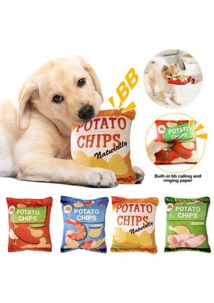 Style2 Isırmaya Dayanıklı Cips Köpek Oyuncakları Komik Cızırtılı Ses Sondaj Kağıt Köpek Çiğnemek Köpek Oyuncakları Temiz Dişler Köpek Oyuncakları Evcil Hayvan Malzemeleri (Yurt Dışından)
