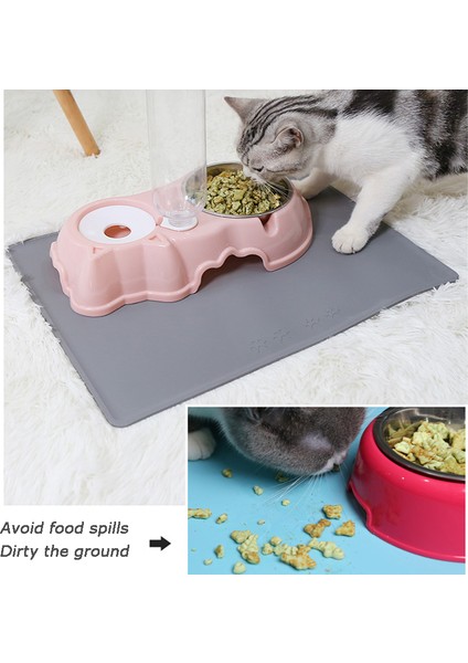 Gri 47 cm x 30 cm Pet Mat Köpek ve Kedi Besleme Matı Köpek Su Geçirmez Besleyici Placemat Köpek Silikon Kase Pedi Evcil Hayvan Aksesuarları Kedi Maması Pedi Yıkanabilir (Yurt Dışından) fırsatları