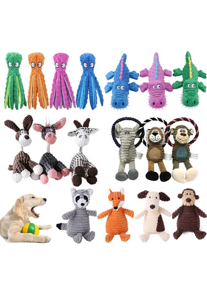 Pembe Eşek Oyuncaklar Köpek Ahtapot Hayvan Şekli Pet Peluş Oyuncak Interaktif Kedi Köpek Dişleri Temiz Çiğneme Oyuncak Küçük Orta Büyük Köpek Evcil Hayvan Malzemeleri (Yurt Dışından)