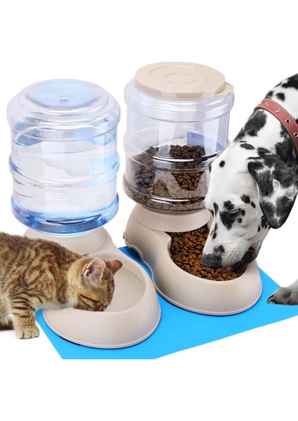 Içme Çeşmesi 2 Paket Otomatik Kedi Besleyici ve Su Sebili, Küçük Orta Köpek Evcil Hayvanlar Köpek Yavrusu Büyük Kapasiteli Için Pet Mama Mat ile Set (Yurt Dışından) fiyatları