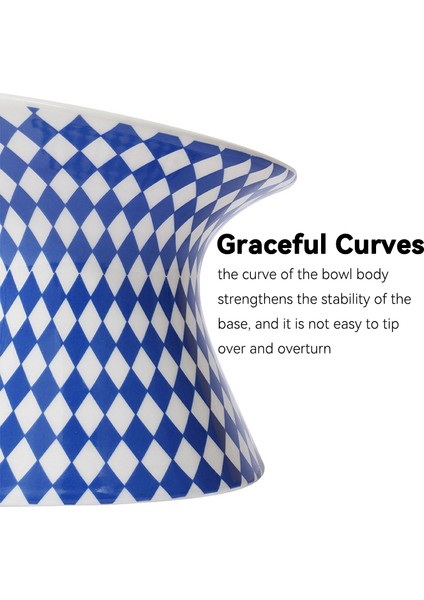 Mavi 135X135X110MM Kedi Yükseltilmiş Seramik Kase Iskandinav Küçük Köpekler Gıda Su Besleme Kaseleri Pet Kaymaz Boyun Koruma Yüksek Ayak Içme Yeme Besleyiciler (Yurt Dışından) indirimleri