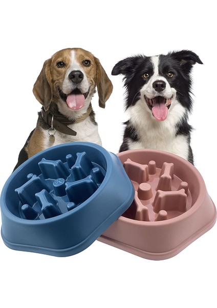 Pembe Pet Köpek Kase Köpek Yavaş Besleyici Kase Yavru Kedi Yavaş Yemek Kase Anti-Gurping Yemek Tabağı Besleme Köpek Kedi Mama Kasesi Evcil Hayvan Malzemeleri (Yurt Dışından)