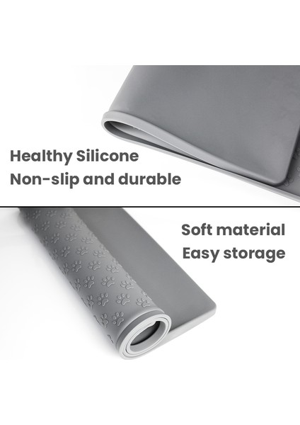 Gri 60X40 cm Pet Placemat Köpek Maması Kasesi Mat Kedi Besleme Mat Kedi Köpek Içme Besleme Placemat Silikon Su Geçirmez Hayvan Mama Kabı Ped Besleyici Paspaslar (Yurt Dışından) indirimleri