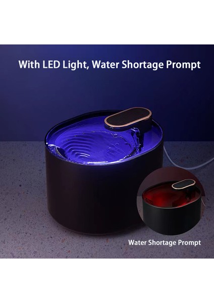 LED Siyah 3l Pet Su Çeşmesi Otomatik Kedi Su Sebili Köpek Pet Su Çeşmesi Pompası Filtre ile Pet Içme Malzemeleri (Yurt Dışından) fiyatları