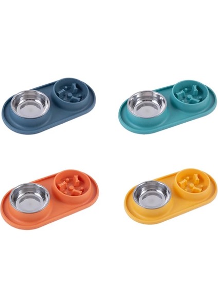 Turuncu Evcil Hayvan Besleme Kasesi Paslanmaz Çelik Kase Silikon Taban Anti-Güreş Köpek ve Kedi Evcil Hayvanın Boğulmasını Önlemek Için Yavaş Yiyecek Kasesi Besleyici (Yurt Dışından) indirimleri
