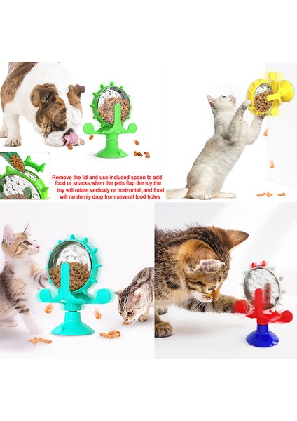 Mavi 360 ° Dönen Tekerlek Sızdıran Oyuncaklar Kedi ve Köpek Eğitim Besleyici Kedi Fırıldak Kedi Oyuncakları Güçlü Vantuz Besleyici Evcil Hayvan Malzemeleri (Yurt Dışından) modelleri