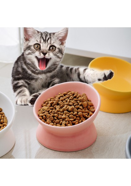 Siyah Pet Seramik Kase Iskandinav Tarzı Kedi Maması Besleme Yemekleri Yavru Köpek Boyun Koruma Yüksek Ayak Kaseler Kediler Yeme Malzemeleri (Yurt Dışından)