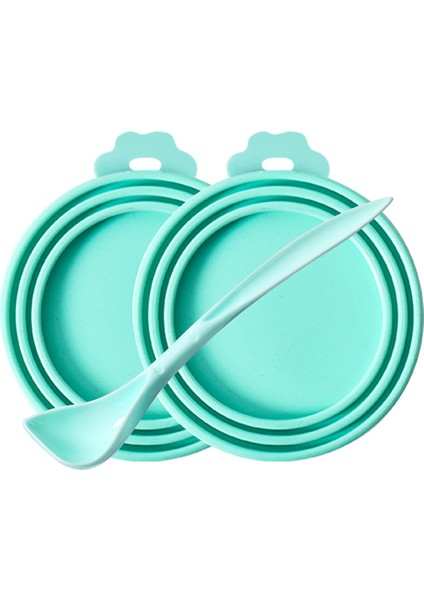 2yeşil Kapaklar1 Kaşık Taşınabilir Silikon Köpek Kedi Konserve Kapağı 2-In-1food Mühürleyen Kaşık Evcil Hayvan Yemek Kapağı Saklama Taze Tutma Kapakları Kase Evcil Köpek Aksesuarları (Yurt Dışından)