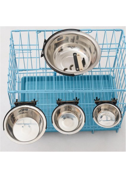 Resimde Görüldüğü Gibi L 22X7CM Hayvan Kasesi Asılabilir Sabit Köpek Kafesi Kaseleri Paslanmaz Çelik Köpek Kedi Asılı Kaseler Dayanıklı Köpek Yavrusu Besleyici Su Mama Kasesi (Yurt Dışından)
