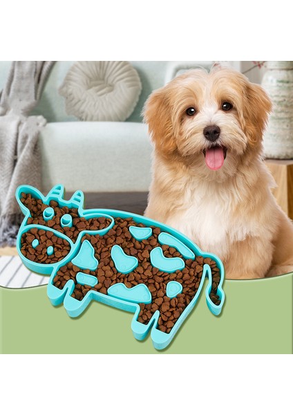 Mavi Pet Köpek Kase Tpr Anti Choke Köpek Besleme Yiyecek Kaseleri Yavru Yavaş Yeme Köpekler Kaseler Besleyici Bulaşık Obeziteyi Önlemek Evcil Hayvan Kaseleri Malzemeleri (Yurt Dışından) fırsatları