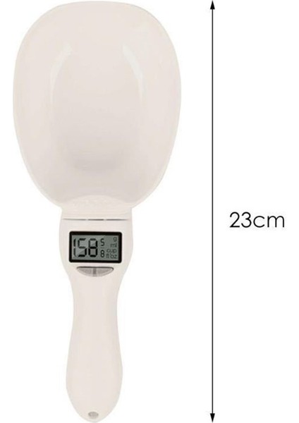Beyaz Pet Gıda Tartı Kaşık Ölçeği Elektronik Ölçme Aracı Köpek Kedi Besleme Kase Ölçme Kaşığı Mutfak Terazisi LCD Dijital Ekran (Yurt Dışından) fırsatları