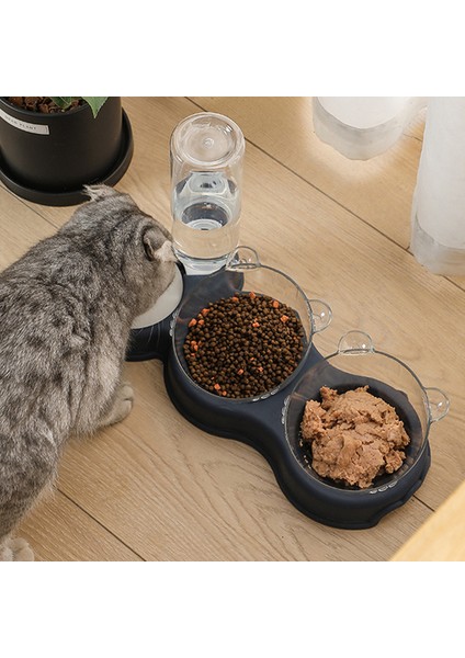 3 Beyaz 3'ü 1 Arada Pet Kedi Kase Otomatik Besleyici Köpek Kedi Maması Kase Su Çeşmesi Çift Kase Içme Yükseltilmiş Standı Çanak Kaseler Kediler Için (Yurt Dışından) modelleri