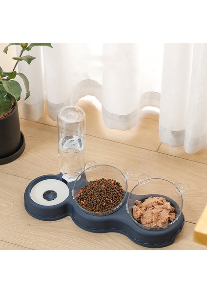 3 Beyaz 3'ü 1 Arada Pet Kedi Kase Otomatik Besleyici Köpek Kedi Maması Kase Su Çeşmesi Çift Kase Içme Yükseltilmiş Standı Çanak Kaseler Kediler Için (Yurt Dışından) fırsatları
