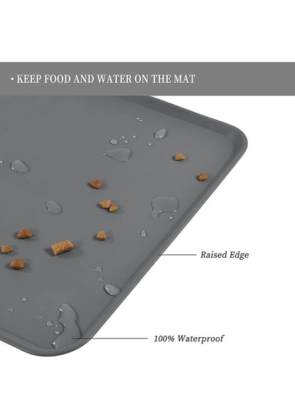 Gri Silikon Köpek Halısı Yapışmaz Pet Çeşme Tepsisi Kedi Kase Mat Su Geçirmez Gıda Pedi Evcil Hayvan Besleme Içme Pedleri Kolay Yıkama Placemat (Yurt Dışından) fiyatları