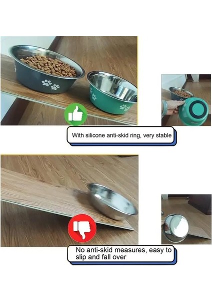 Gri 400 ml Kaymaz Köpek Kaseleri Küçük Orta Büyük Köpek Besleyici Kaseler Içenler Paslanmaz Çelik Yüksek Kapasiteli Evcil Hayvan Besleyiciler Köpekler Aksesuarları (Yurt Dışından) indirimleri