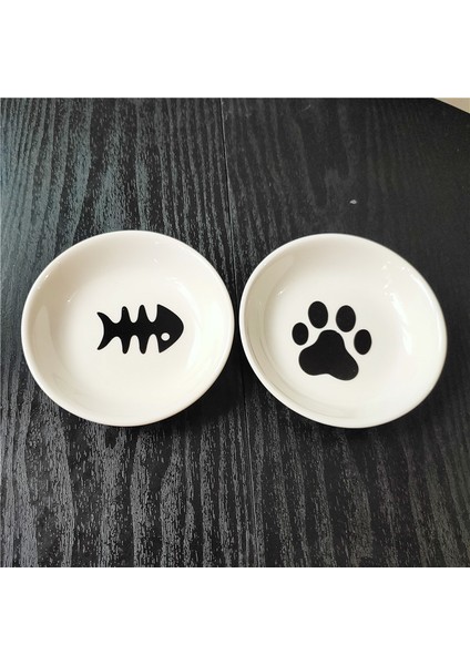 Balık Kemiği Yeni Yaratıcı Sevimli Kedi Küçük Tabak Şekli Mini Plaka Seramik Karikatür Çanak Yenilik Atıştırma Tabağı Kitty Disk (Yurt Dışından) fiyatları