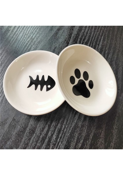 Balık Kemiği Yeni Yaratıcı Sevimli Kedi Küçük Tabak Şekli Mini Plaka Seramik Karikatür Çanak Yenilik Atıştırma Tabağı Kitty Disk (Yurt Dışından) modelleri