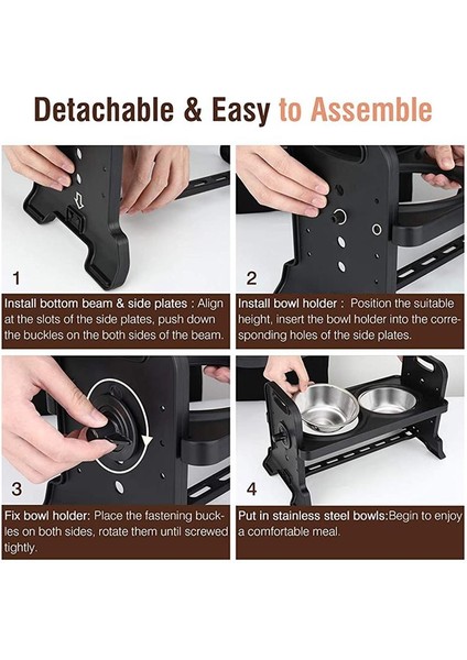 Büyük 4 Katmanlı Ayarlanabilir Yükseklik Evcil Hayvan Mama Tabağı Paslanmaz Çelik Evcil Hayvan Besleme Rafı Güçlü Dayanıklı Yükseltilmiş Köpek Kaseleri Köpek Aksesuarları Mascotas (Yurt Dışından) fırsatları