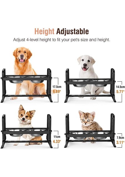 Büyük 4 Katmanlı Ayarlanabilir Yükseklik Evcil Hayvan Mama Tabağı Paslanmaz Çelik Evcil Hayvan Besleme Rafı Güçlü Dayanıklı Yükseltilmiş Köpek Kaseleri Köpek Aksesuarları Mascotas (Yurt Dışından) indirimleri