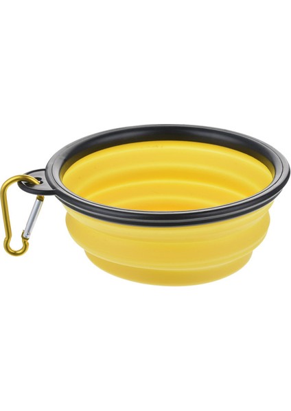 Sarı Siyah Köpek Kase Taşınabilir Katlanır Hayvan Mama Kabı Katlanabilir Silikon Su Kasesi Köpek Için Açık Seyahat Köpek Besleyici Bulaşık Gıda Kabı (Yurt Dışından)