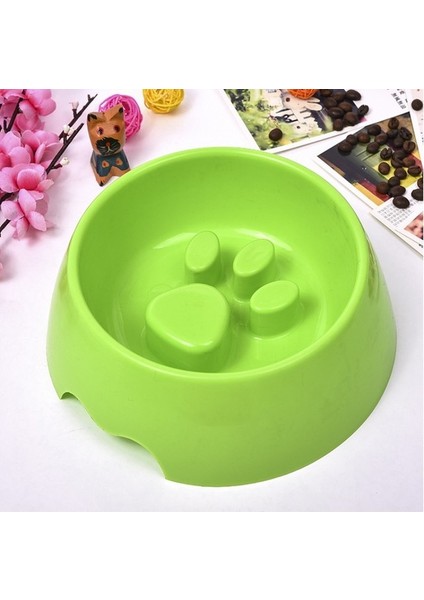 Yeşil M Kahverengi Mavi Yeşil Pembe Standlı Köpek Kasesi Ayak Izi Pet Yavaş Besleyici Anti Choke Kaseler Plastik Köpek Aksesuarları Küçük Büyük Boy (Yurt Dışından)