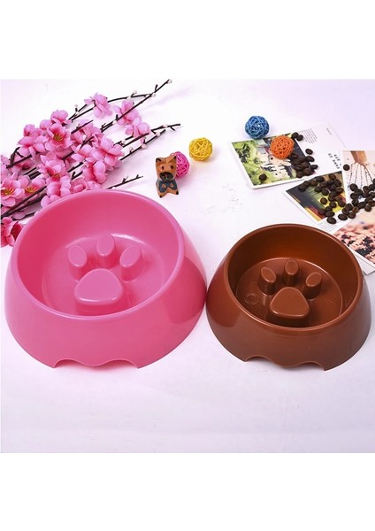 Yeşil M Kahverengi Mavi Yeşil Pembe Standlı Köpek Kasesi Ayak Izi Pet Yavaş Besleyici Anti Choke Kaseler Plastik Köpek Aksesuarları Küçük Büyük Boy (Yurt Dışından) modelleri