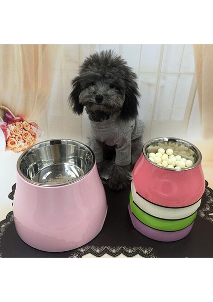 Gri S 12X8.5X16 cm Ulmpp Köpek Kasesi Paslanmaz Çelik Yükseltilmiş Düz Renk Pet Besleme Besleyici Köpek Içecek Su Maması Yükseltme Tabağı Köpek Malzemeleri Evcil Hayvan Ürünleri (Yurt Dışından) fırsatları