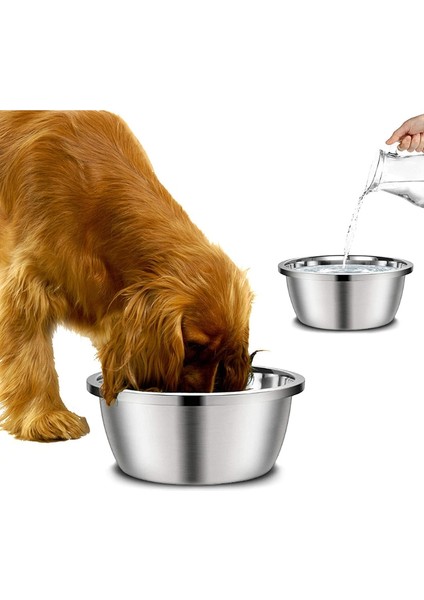 30CM Paslanmaz Çelik Köpek ve Kedi Kaseleri Ağır Hizmet Tipi Yedek Besleyici Kase Metal Yiyecek ve Su Tabakları 7.8/9.4/11/11.8 Inç (Yurt Dışından)