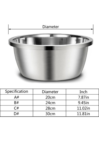 30CM Paslanmaz Çelik Köpek ve Kedi Kaseleri Ağır Hizmet Tipi Yedek Besleyici Kase Metal Yiyecek ve Su Tabakları 7.8/9.4/11/11.8 Inç (Yurt Dışından) fırsatları