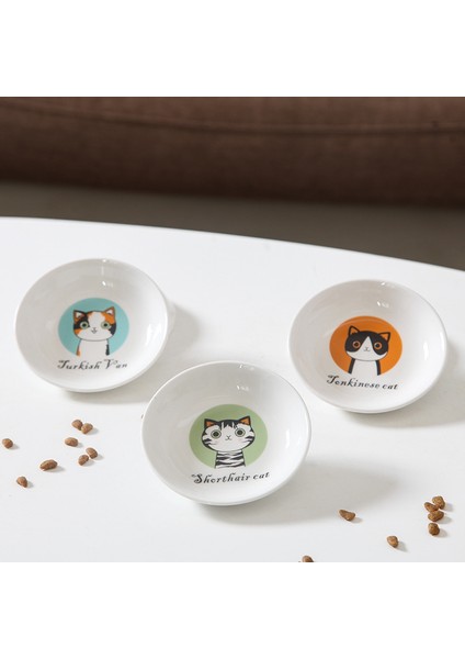 Siyah Balık S Yeni Yaratıcı Sevimli Kedi Küçük Tabak Şekli Mini Plaka Seramik Karikatür Tabak Yaratıcı Atıştırma Tabağı Chinchilla Sincap Kirpi Kase (Yurt Dışından)