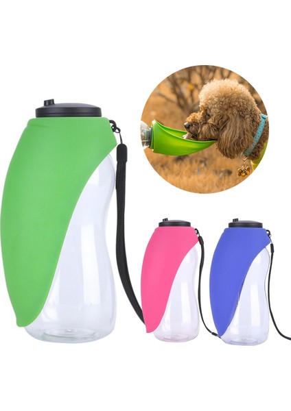 Yeşil 680 ml Taşınabilir Pet Köpek Su Şişesi Yumuşak Silikon Yaprak Tasarım Seyahat Köpek Kase Yavru Kedi Içme Açık Pet Su Sebili (Yurt Dışından)