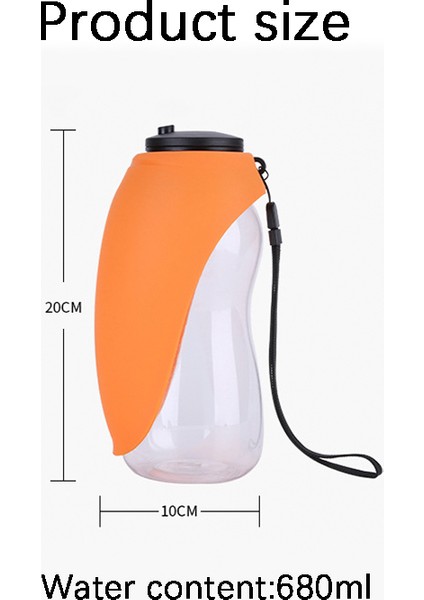 Yeşil 680 ml Taşınabilir Pet Köpek Su Şişesi Yumuşak Silikon Yaprak Tasarım Seyahat Köpek Kase Yavru Kedi Içme Açık Pet Su Sebili (Yurt Dışından)