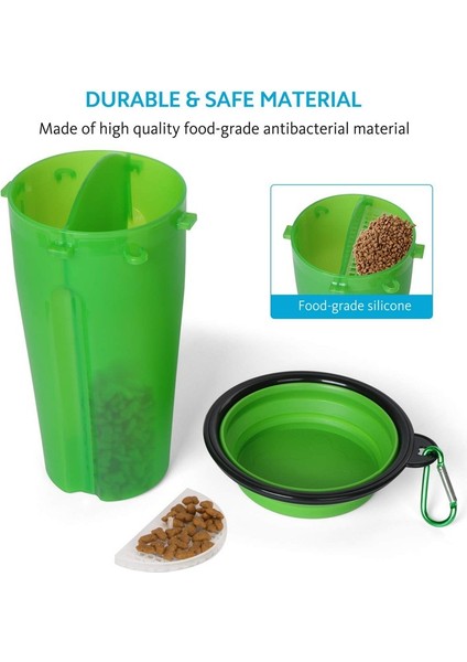 Sarı Set 2 In 1 Taşınabilir Pet Köpek Foling Su Şişesi Gıda Kabı Silikon Köpek Kasesi Açık Seyahat Köpekler Kedi Besleyici Fincan Kase Seti (Yurt Dışından) indirimleri