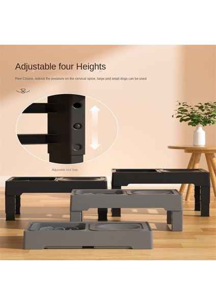 Tek Kase 4 In 1pet Köpek Çift Kaseler Paslanmaz Stand Ayarlanabilir Yükseklik Pet Mama Kabı Kase Büyük Köpek Köpekler Için Yükseltilmiş Gıda Su Besleyiciler (Yurt Dışından) fırsatları