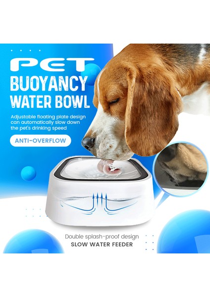 Mavi 1000ML Köpek Kase Köpek Içme Suyu Kase Pet Yavaş Su Besleyici Kedi Büyük Köpek Dağıtıcı Yüzen Waterer Hiçbir Dökülme Anti-Taşma (Yurt Dışından) fiyatları
