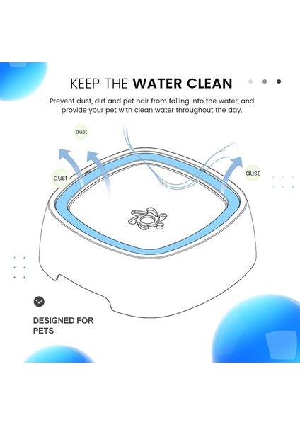 Mavi 1000ML Köpek Kase Köpek Içme Suyu Kase Pet Yavaş Su Besleyici Kedi Büyük Köpek Dağıtıcı Yüzen Waterer Hiçbir Dökülme Anti-Taşma (Yurt Dışından) fırsatları