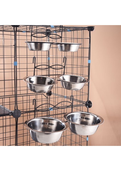 Paslanmaz Çelik Kedi Köpekler Besleyici Evcil Hayvan Kafesi Çift Asılı Kaseler Dayanıklı Köpek Maması Su Çift Kaseler Evcil Hayvanlar Sandık Kafes Besleme Tabağı (Yurt Dışından)